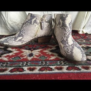 Vince Camuto snakeskin heeled booties